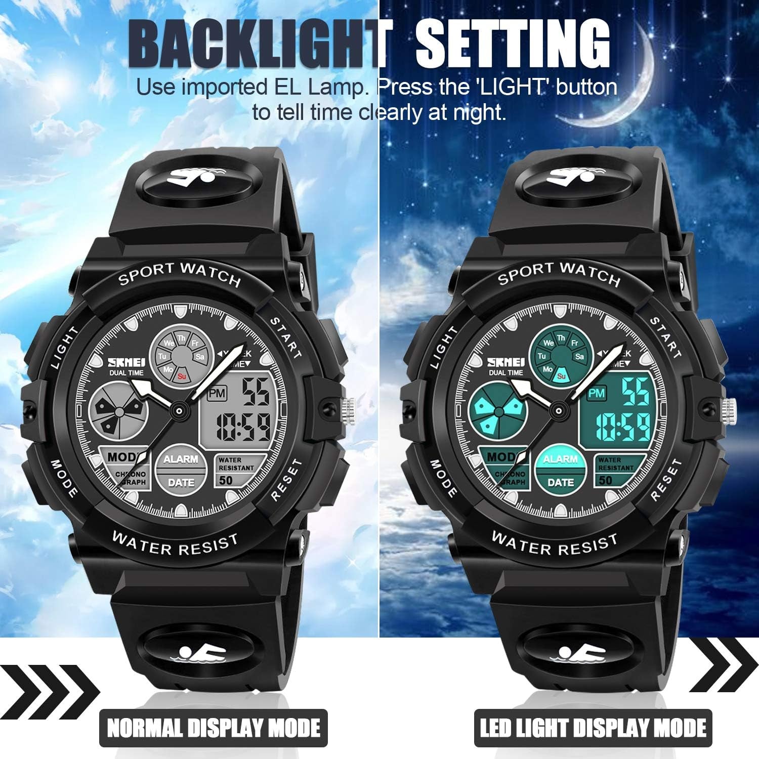 Kids Digital Watches, LED Waterproof Sports Watches for Kids- Best Gifts for Boys Girls