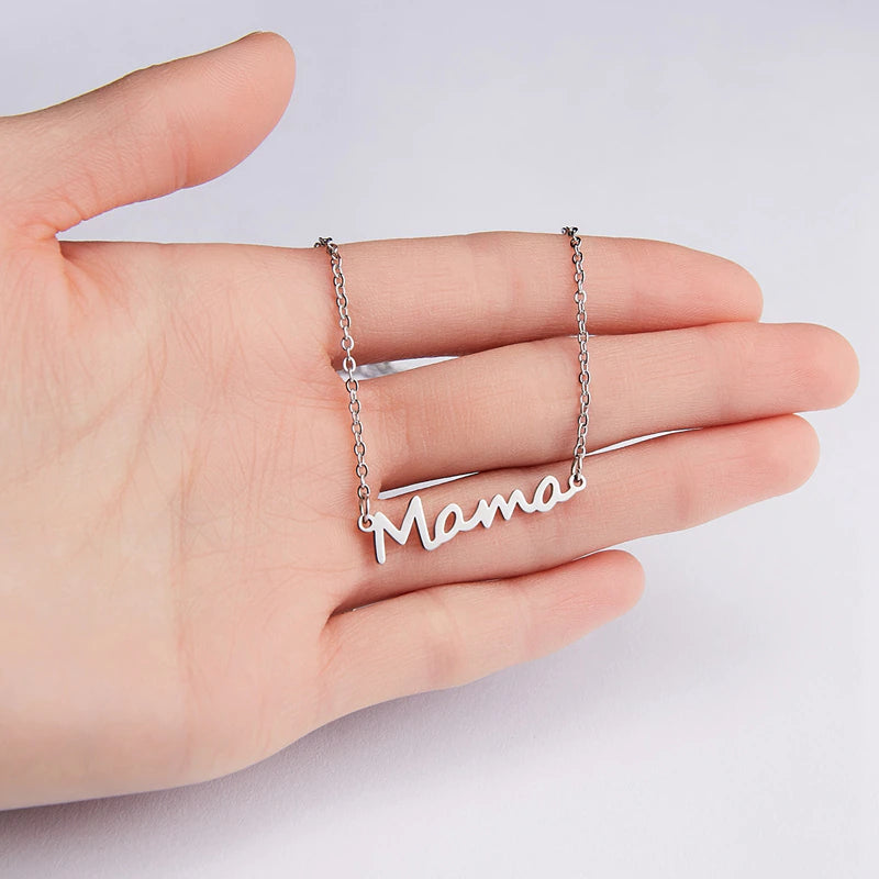 Mother'S Day Mama Letter Pendant Necklace for Women 3 Colors Mom Nameplate Clavicle Chain Choker Personality Jewelry New Gifts