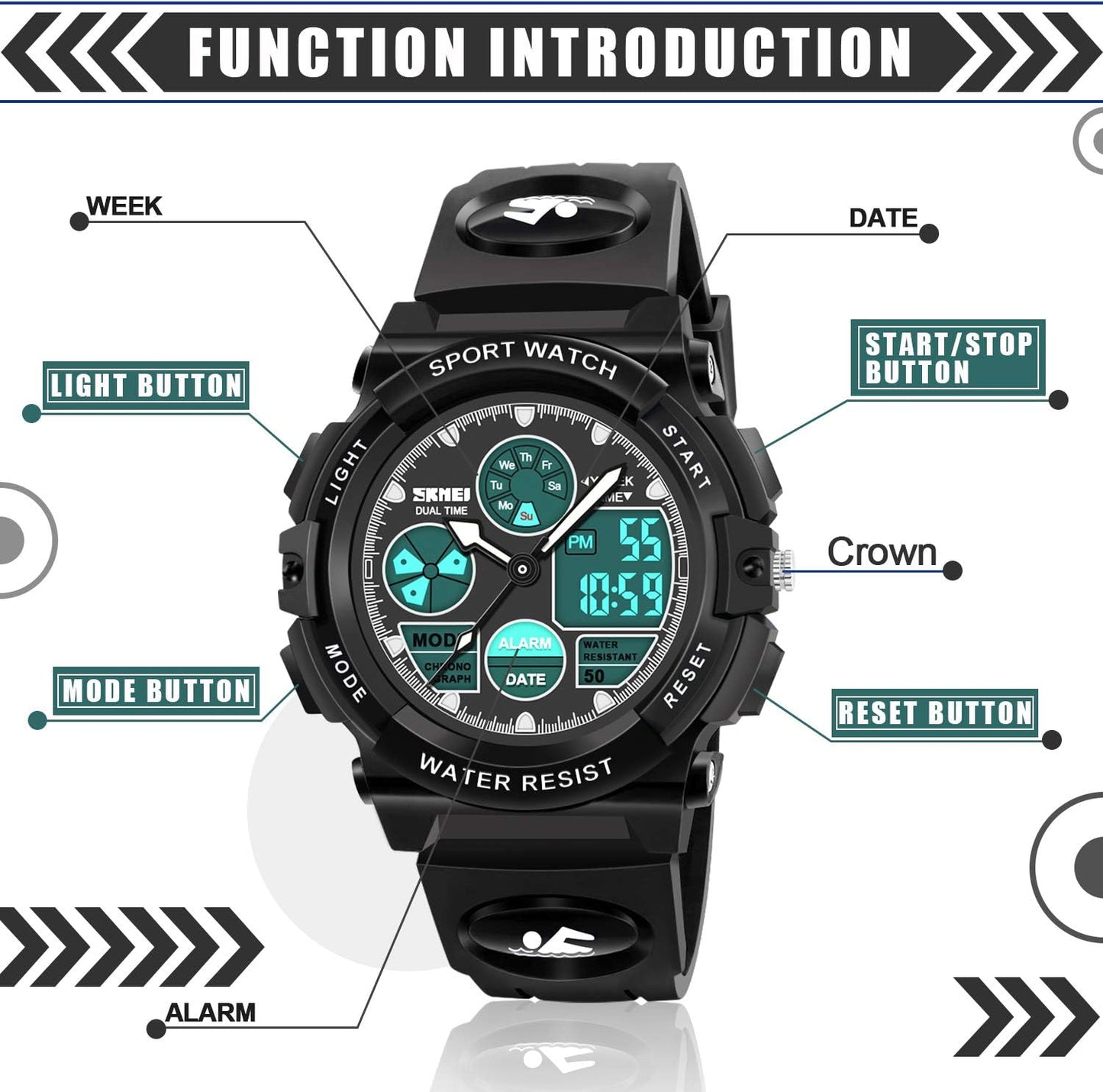 Kids Digital Watches, LED Waterproof Sports Watches for Kids- Best Gifts for Boys Girls