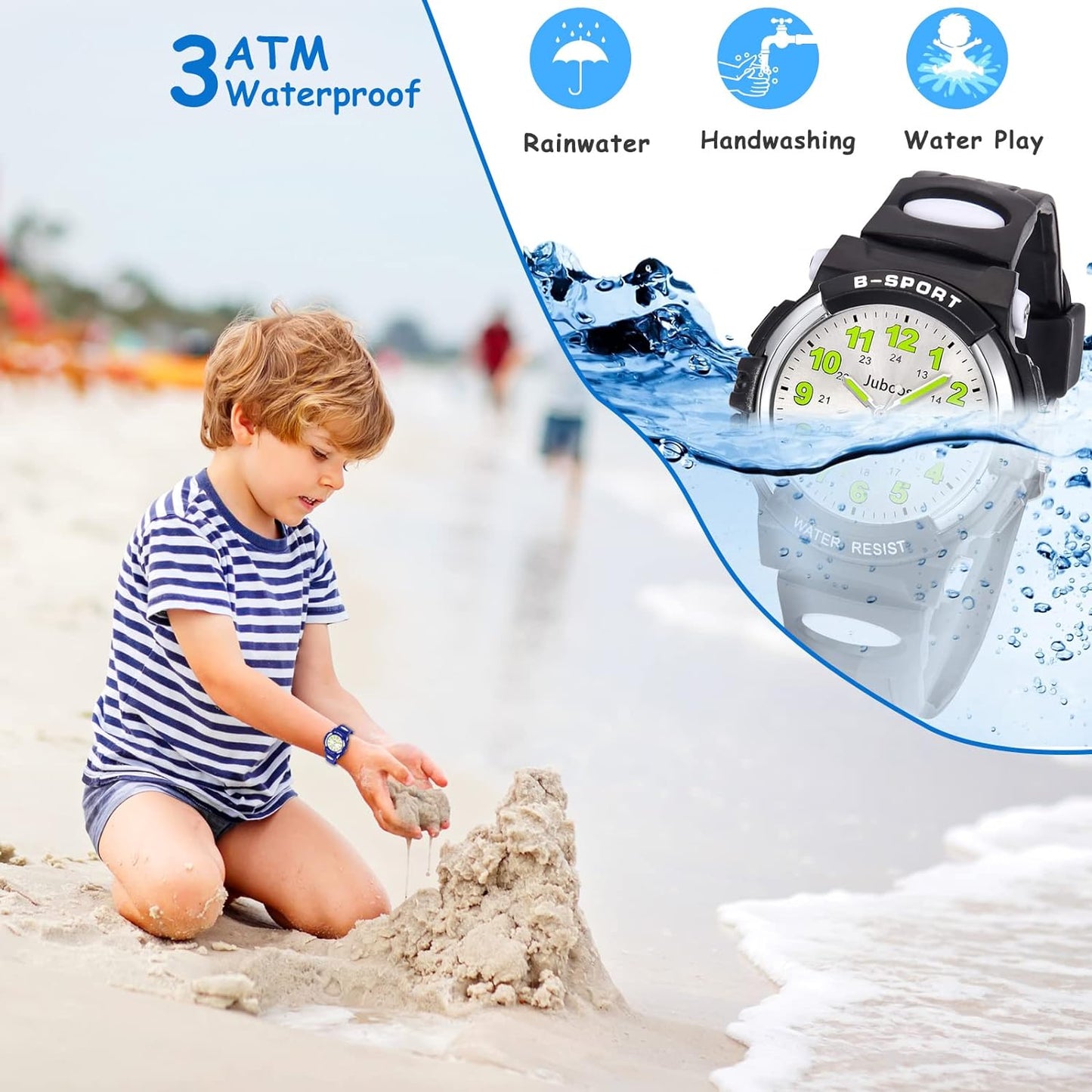 Kids Analog Watch, Kids Waterproof Quartz Watch for 5-18 Years Old Boys Girls Time Teaching Sports Outdoor Kids Watches, Kids Gifts