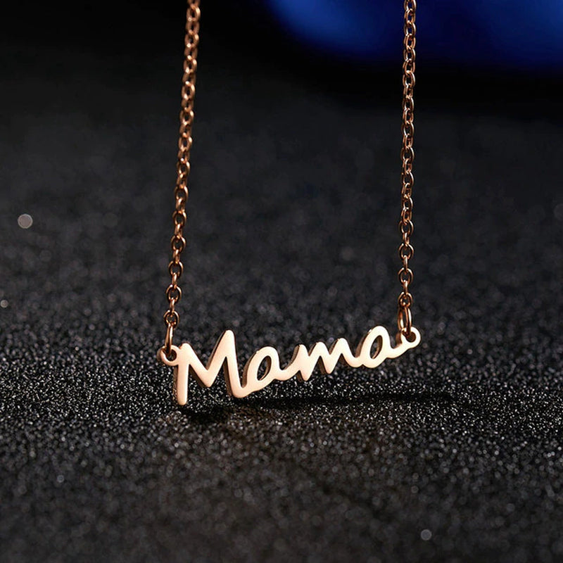 Mother'S Day Mama Letter Pendant Necklace for Women 3 Colors Mom Nameplate Clavicle Chain Choker Personality Jewelry New Gifts