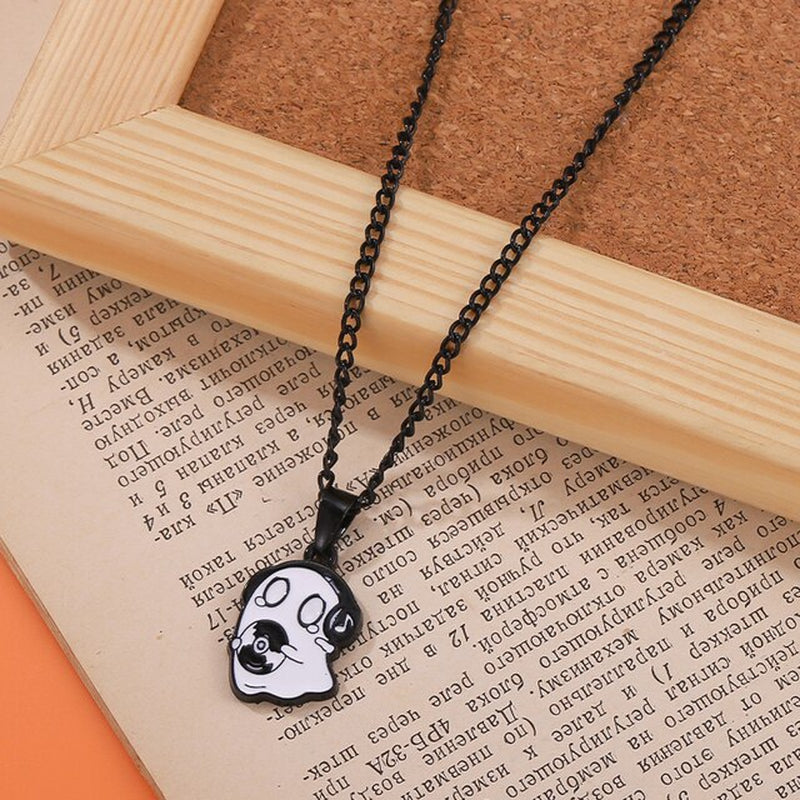 Cartoon Cute Pendent Necklace Ghost Boo Decorative Necklaces Halloween Party Clothes Jewelry Necklace Accessories for Friends