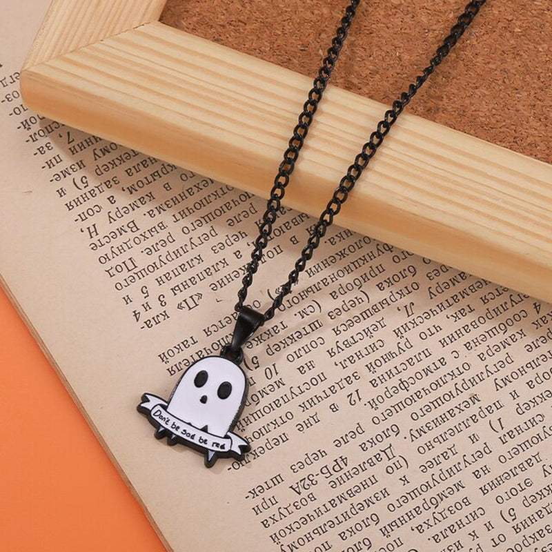 Cartoon Cute Pendent Necklace Ghost Boo Decorative Necklaces Halloween Party Clothes Jewelry Necklace Accessories for Friends